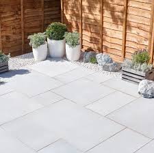 Silver Grey Natural Sandstone Mixed Size Paving Pack L 600 Pack Departments Diy At B Q Garden Slabs Garden Tiles Small Cottage Garden Ideas