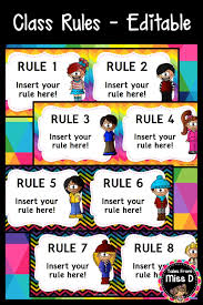 Classroom Rules Editable Classroom Rules Class Rules Class Rules Display