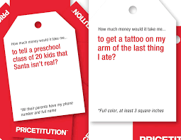 Tear or cut sheets of paper into pieces, or give each person playing a notepad, and pass around pens or pencils. Buy Pricetitution Card Game From Shark Tank Game Nights Dinner Parties Funny Conversations Play In Person Or Over Video Online 3 Players Adults 16 How Much Money Would It Take