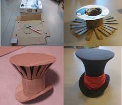 Now fold in the tabs on the larger rectangle strip. How To Build An Upcycled Mad Hatter Top Hat Feltmagnet