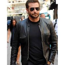 Men Leather Jacket New Bradley Cooper Motorcycle Jacket Men Black Biker Jacket Leather Jacket Men Celebrities Leather Jacket Leather Jacket