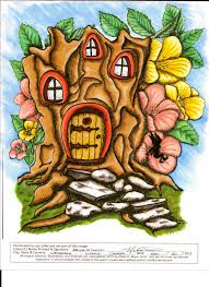Big Kids Coloring Book Fairy Houses And Fairy Doors Volume Two 50 Images On Single Sided Pages For Wet Media Markers And Paints Big Kids Coloring Detskie