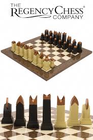 The Art Deco Cocoa Ash Burl Chess Set Allthingschess Chess Modern Chess Set Chess Set