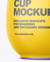 Download Matte Plastic Medium Yoghurt Cup Packaging Mockup Front View In Cup Bowl Mockups On Yellow Images Object Mockups PSD Mockup Templates