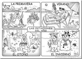 Seasons In Spanish Coloring Pages Coloring Pages Spanish Lessons For Kids Spanish Handouts Elementary Spanish