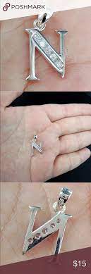 Initial Letter N 925 Sterling Silver Pendant Sterling Silver Pendants Pendant 925 Sterling Silver
