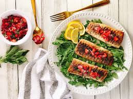 A la carte taco or two taco plate with. Grilled Mahi Mahi With Strawberry Basil Salsa Keto Low Carb A Girl Called Adri