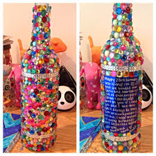 23rd Birthday Present Ideas For Her Rhinestoned Wine Bottle For My Best Friend S 23rd Birthday Happy Birthday Beautiful Birthday Fun 23rd Birthday