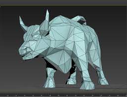 3d 3ds Bull Printing Stl Geometric Sculpture Polygon Art 3d Model