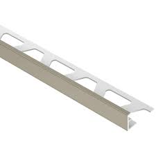 schluter jolly grey color coated aluminum 5 16 in x 8 ft 2 1 2 in metal tile edging trim