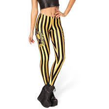Black And Yellow Leggings Black Yellow Hufflepuff Banner Print Elastic Waist Leggings Black Printed Leggings Elastic Waist Leggings Leggings Are Not Pants