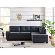 Un canapé, parfois appelé aussi sofa ou divan est un des meubles d'aménagement de la salle de séjour ou du salon. Canape D Angle Convertible Avec Coffre De Rangement En Tissu Gris Anthracite Orion Angle Droit