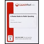 Instructors who have adopted a pocket guide to public speaking, second edition, as a textbook for a course are authorized to duplicate portions of this manual for their students. Pocket Guide To Public Speaking Launchpad Solo 5th Edition 9781319019808 Textbooks Com