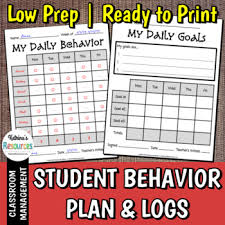Student Behavior Plan With Log Charts And Goal Reflection Pages