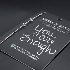 You Are Enough Classic Style Silk Cord Morse Code Bracelet Morse Code World Shop