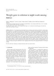 Pdf Weight Gain In Relation To Night Work Among Nurses