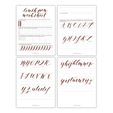 Calligraphy practice sheets alphabet lettering digital etsy. Free Basic Brush Pen Calligraphy Worksheet The Postman S Knock