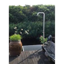 Une douchette plus sensible au tartre. Saniclass Outdoor Deluxe Colonne De Douche De Jardin Avec Douchette Et Douche De Tete Inox Brosse Ml9008 Bn Sawiday Fr