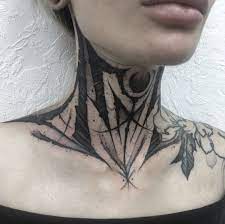 Black And White Tattoos Neck Tattoos Women Best Neck Tattoos Flower Neck Tattoo