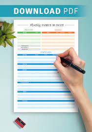 Download Printable Colored Family Budget Template Pdf Family Budget Template Family Budget Budget Template