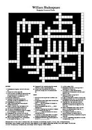 Crossword Puzzle Based On Shakespeare S Life And Work As An Introduction To Shakespeare How About Setting Stude Crossword Puzzle Word Bank Shakespeare S Life