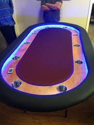 Poker Table Photos Father Son Project Raised Rail Lighted Race Track