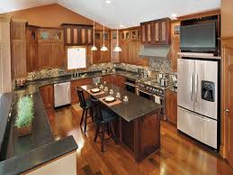 staggered height and custom cabinetry