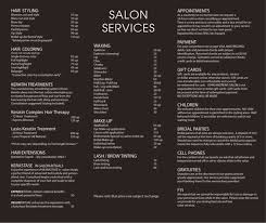 Our staff is dedicated to making you look and feel incredible. John Andrews Salon Services Salon Services Hair Salon Prices Salon Menu