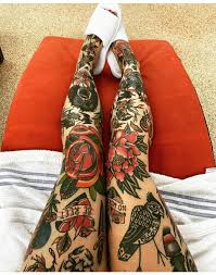 Women Leg Sleeve Traditional Tattoo Traditional Tattoo Leg Sleeve Leg Tattoos Women Floral Tattoo Sleeve