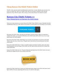 Cheap Kansas City Chiefs Tickets Online By Ticket Original