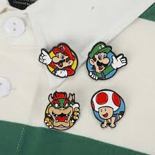 Bioworld Merchandising. Super Mario, Luigi, Browser & Toad Lapel Pins