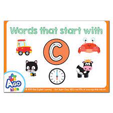 Words that start with c for kids ; Free Alphabet Flashcards For Words That Start With The Letter C Bingobongo