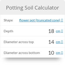Enter your measurements, hit calculate, and it's all worked out for you: Potting Soil Calculator Potting Soil Soil Pot