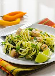 Zucchini Noodles With Cilantro Lime Chicken Ifoodreal Delicious Clean Eating Healthy Dinner Spiralizer Recipes
