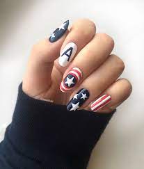 Captain America Nails Avengers Nails Marvel Nails Superhero Nails