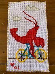 Free stitching pattern creator and generator. Pic My Mom Requested A Lobster Riding A Bike So I Had To Oblige And Make My Own Pattern Crossstitch