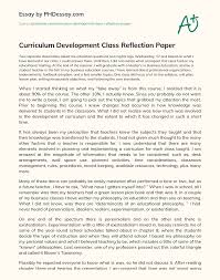 Reflection paper requires a combination of professionalism and critical thinking. Curriculum Development Class Reflection Paper Phdessay Com