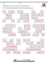 Magic squares are one of the simplest forms of logic puzzles, and a great introduction to problem solving techniques beyond traditional arithmetic algorithms. Number Square Puzzles