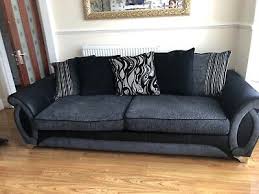 All our sofas are discounted from their showroom prices and come with a standard 12 months warranty and an optional extended 5 year warranty & price match promise to guarantee. Dfs Black Grey 4 Seater Sofa Shannon Design Ebay