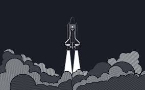 Space Shuttle Illustration Minimalism Artwork Space Vector Space Shuttle Launch Pads Spaceship Rocket Simple Wallpapers Spaceship Illustration Wallpaper
