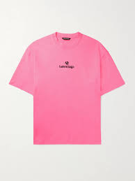 The result is a visually shortened logo which gives a. Balenciaga Men S Sponsor Vintage Logo Jersey T Shirt In Pink Modesens
