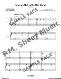 For it's f d7 c a7 one, two, three strikes, you're out at the d7 g7 c old ball game. Take Me Out To The Ball Game Easy Piano Duet By F M Sheet Music Pop Arrangements By Jennifer Eklund