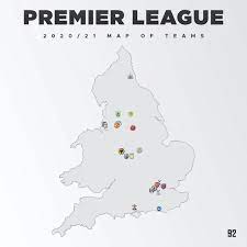 The final match round of the campaign will take place on 22 may 2022, when all fixtures will kick off simultaneously. Premier League 2020 21 Map Of Teams Leedsunited