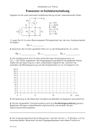 Kollektorschaltung Bzw Emitterfolger Unterrichtsmaterial In Den Fachern Physik Technik Technik Bs Unterrichtsmaterial Arbeitsblatter Technik