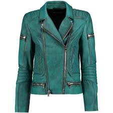 Balmain Washed Leather Biker Jacket Leather Jackets Women Distressed Leather Jacket Green Leather Jackets
