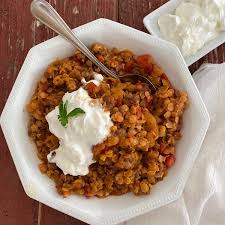 Chewy lentils and tender rice make up the base for bowls, soups, and casseroles that will keep you fueled up throughout the day. Lentil And Chorizo Mulligan Stew Slow Carb Farm To Jar Food