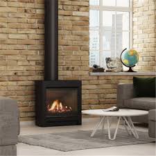 Gas fireplaces are safer and better for the environment. Escea Freestanding Gas Fireplace Dfs730 Volcanic Black Logs Flue Chesters Plumbing And Bathroom Centre Limited