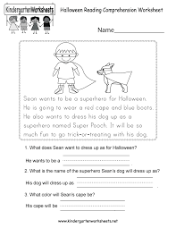 halloween reading comprehension worksheet free kindergarten holiday worksheet for kids