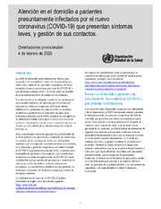 República dominicana registra 1125 casos nuevos, 20,830 recuperados y 140,348 descartados. Atencion En El Domicilio A Pacientes Presuntamente Infectados Por El Nuevo Coronavirus Covid 19 Que Presentan Sintomas Leves Y Gestion De Sus Contactos Orientaciones Provisionales 4 De Febrero De 2020