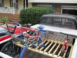 It holds three bikes and is made from pvc so it only costs about $30 to build including the glue. Truck Bike Rack Truck Bike Rack Truck Bed Bike Rack Bike Rack